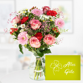 Blumenstrauß Alina + "Alles Gute" Grußkarte