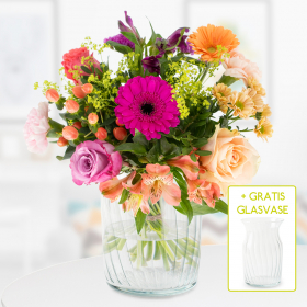 Blumenstrauß Mila + gratis Glasvase