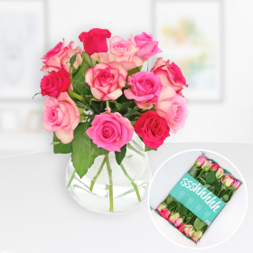 Rosenbox 12 Frische Rosen Rosa